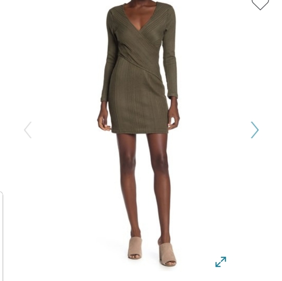 MAX+ASH Dresses & Skirts - NWT Max+Ash Mini Dress Wrapped Rib Knit Olive (S)